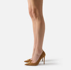 Décolleté in suede con dettaglio logo