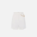 Shorts in gabardina con logo gioiello