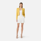 Shorts in gabardina con logo gioiello