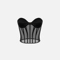 Top bustier in tulle e satin