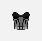 Top bustier in tulle e satin