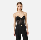 Top bustier in tulle e satin