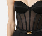 Top bustier in tulle e satin