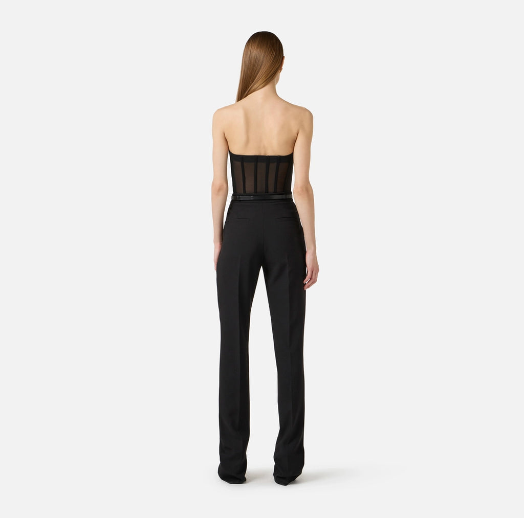 Top bustier in tulle e satin