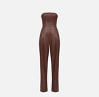 Tuta bustier con texture nappata