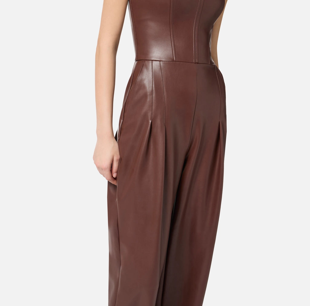 Tuta bustier con texture nappata