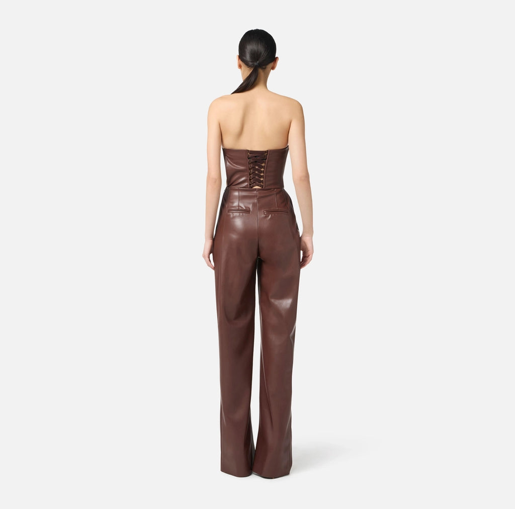 Tuta bustier con texture nappata