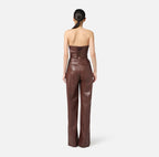 Tuta bustier con texture nappata