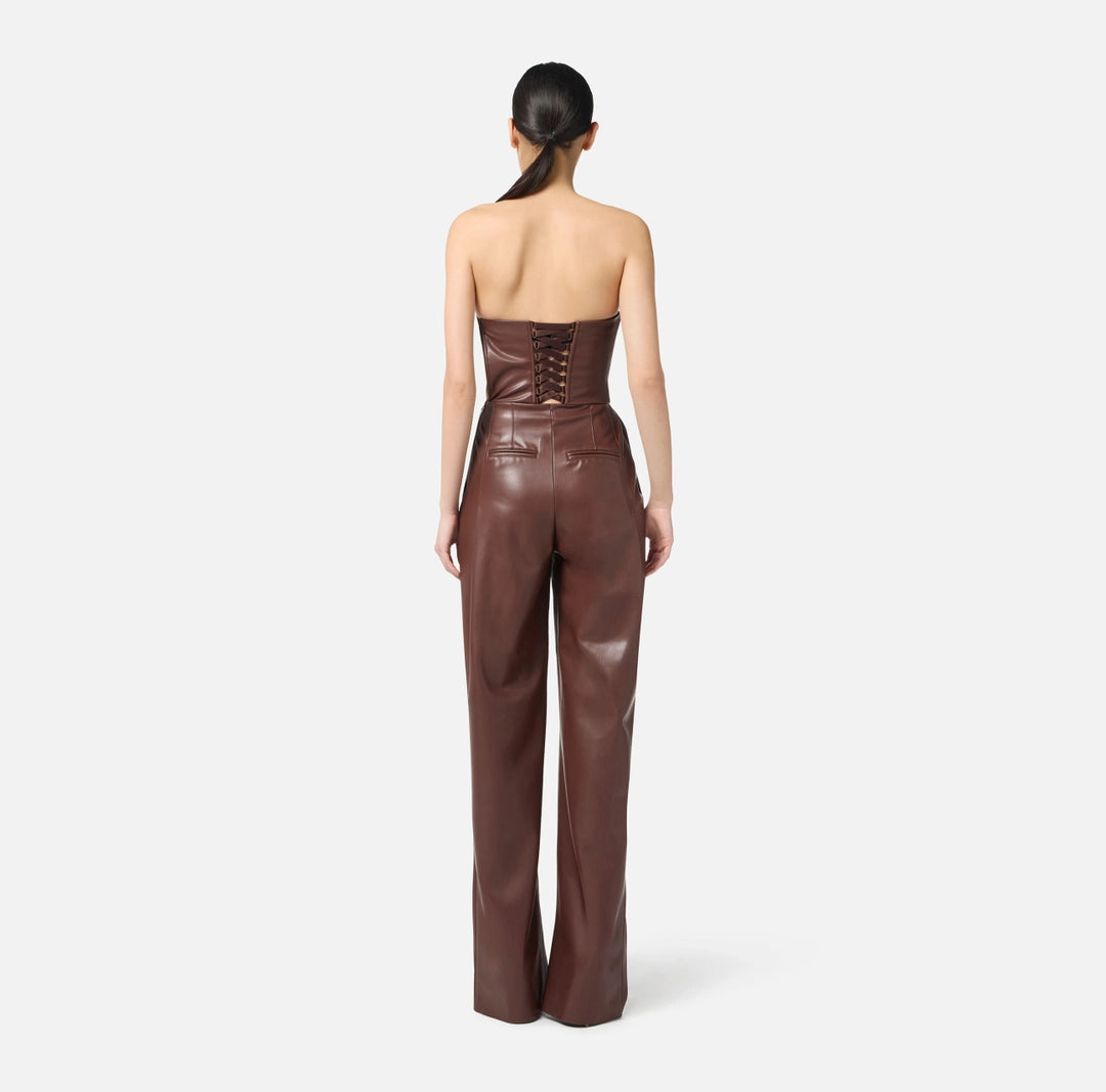Tuta bustier con texture nappata