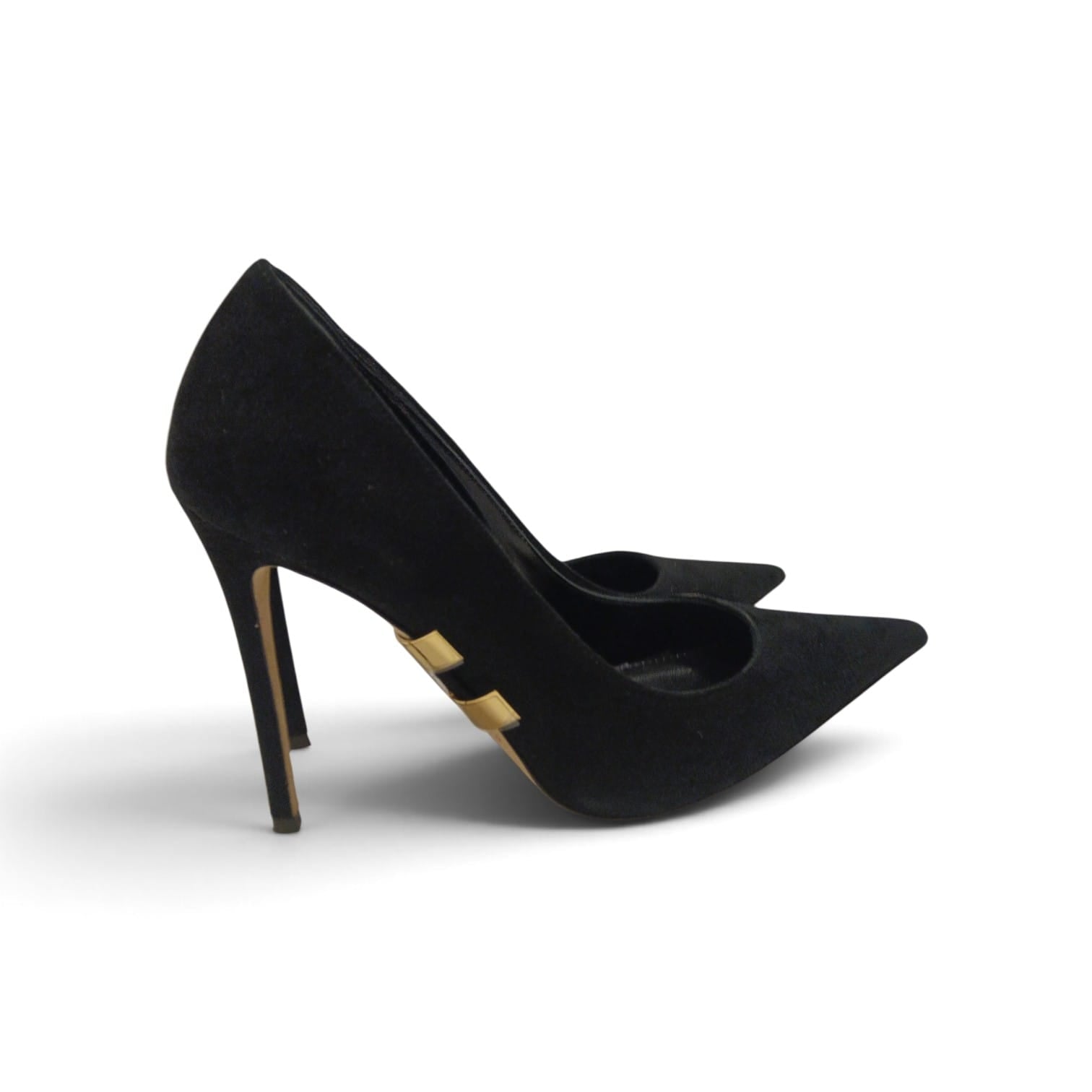 Décolleté in suede con logo gioiello