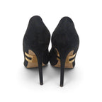 Décolleté in suede con logo gioiello